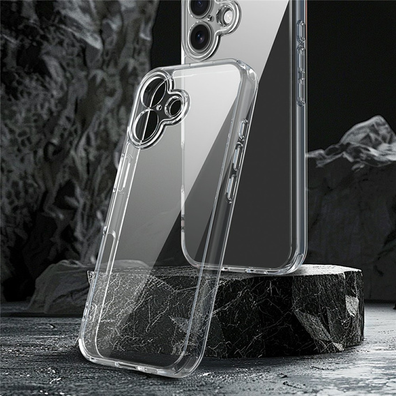 Husă pentru iPhone 17, cu capac pentru cameră, transparentă