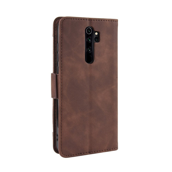 Cu clapetă pentru Xiaomi Redmi Note 8 Pro, Card Slot, maro
