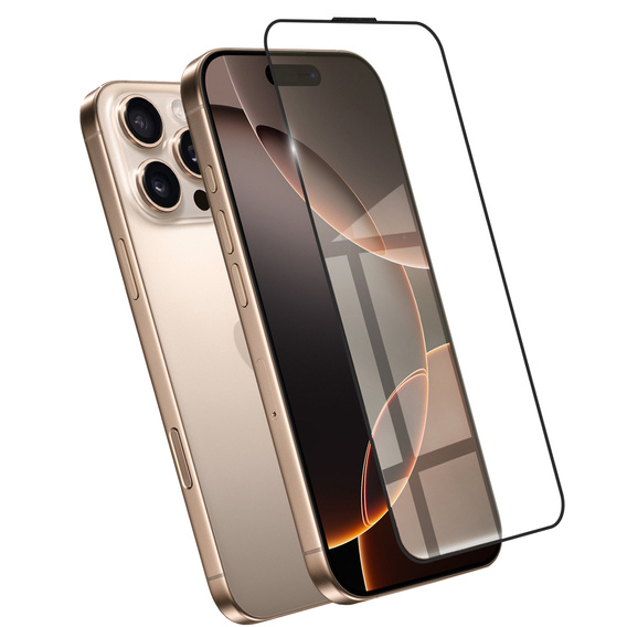 Sticlă călită 3D pentru iPhone 16 Pro, negru