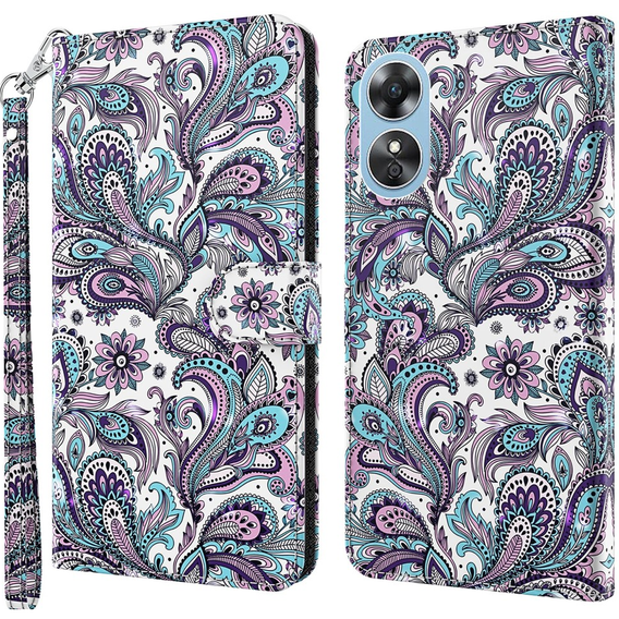 Cu clapetă pentru Oppo A17, Light Spots Decor, violet