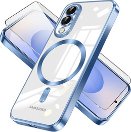 Husă pentru Samsung Galaxy S25 Edge, Electro MagSafe, albastru + Sticlă pentru ecran