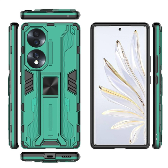 Huse pentru Honor 70 5G, Military kickstand, verde
