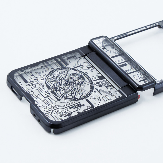 Husă pentru Samsung Galaxy Z Flip 5 5G, Mechanical Legend, negru