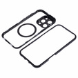 Carcasa Magnetic Dual Glass MagSafe pentru iPhone 16 Pro Max, negru