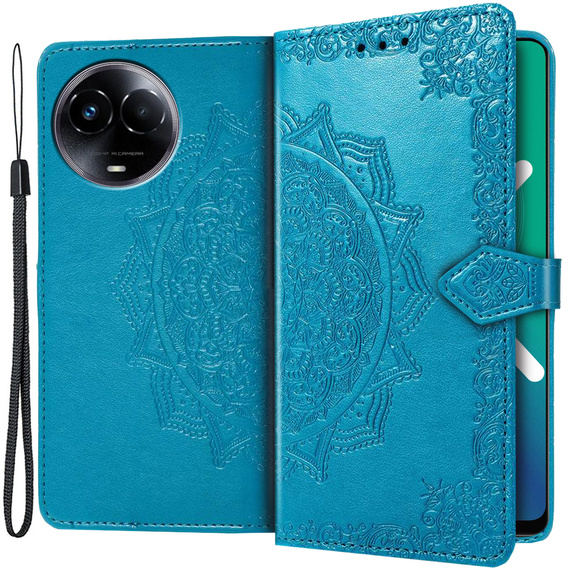 Cu clapetă pentru Realme 11 5G, Mandala, albastru