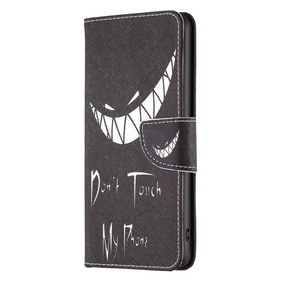 Cu clapetă pentru Motorola Edge 40 Neo, Wallet, Don't Touch My Phone, negru