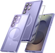 Husă pentru Samsung Galaxy S25 Ultra, pentru MagSafe, ERBORD Matt Case, violet + sticlă pentru ecran