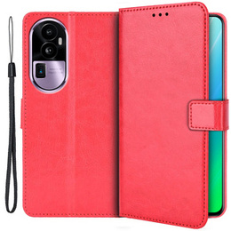 Cu clapetă pentru Oppo Reno 10 / 10 Pro, Crazy Horse Wallet, roșu