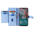 Cu clapetă pentru Nokia G42, Wallet Zipper Pocket, albastru