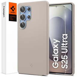 Carcasă Spigen pentru Samsung Galaxy S25 Ultra, Silicone Fit Mag, gri + sticlă călită