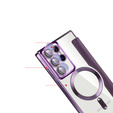 Cu clapetă pentru Samsung Galaxy S22 Ultra 5G, RFID Wallet MagSafe CamShield, violet