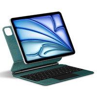 Husă de tastatură pentru iPad Air 13" 2024, Magnetic Keyboard Touchpad, verde