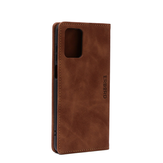 Husă pentru Motorola Moto G73, ERBORD Vintage, portofel cu clapetă, maro