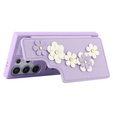 Husa pentru Samsung Galaxy S25 Ultra, Leather Flower Card Slot, violet
