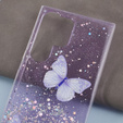 Husă pentru Samsung Galaxy S24 Ultra, Glitter Butterfly, violet