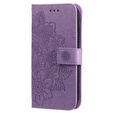 Cu clapetă pentru Samsung Galaxy A14 4G/5G, Mandala Flower, violet