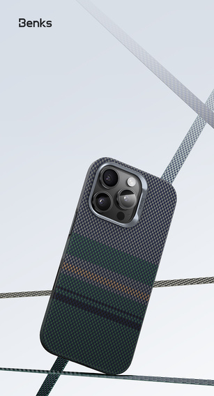 Husă BENKS Kevlar Magnetic Armor Pro Aurora 600D B062 pentru MagSafe pentru iPhone 15 Pro Max