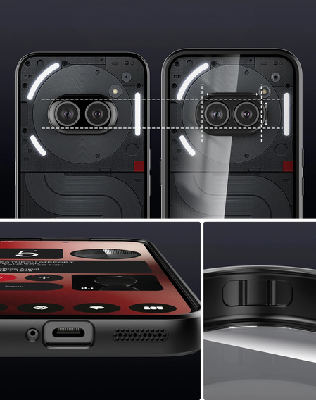 Carcasă pentru Nothing Phone 2a / 2a Plus, Fusion Hybrid, cu protecție pentru camera foto, transparent / negru