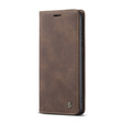 Husa CASEME pentru Samsung Galaxy S21 FE, Leather Wallet Case, cafea