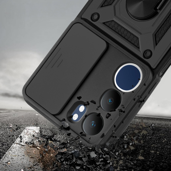 Husă blindată pentru Vivo Y19s, CamShield Slide, negru