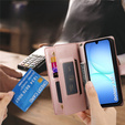 Wallet Zipper Pocket flip caz pentru Samsung Galaxy A17 5G, Wallet Zipper Pocket, portofel roz