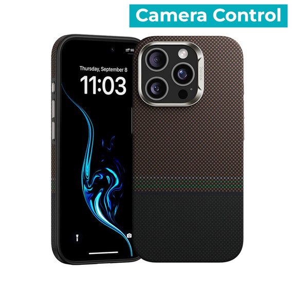 BENKS Kevlar Magnetic Armor Pro Prestige 600D Y065 carcasă pentru MagSafe cu buton activ pentru iPhone 16 Pro
