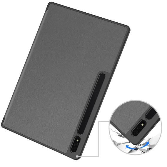 Husă pentru Samsung Galaxy Tab S10 Ultra, Smartcase cu spațiu pentru stylus, gri