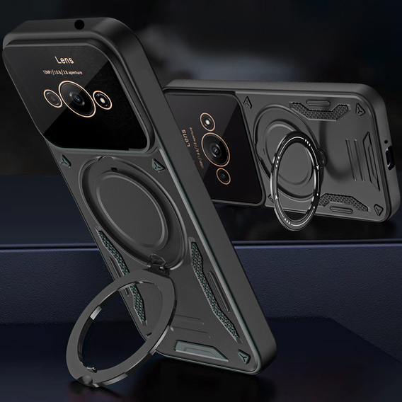 Husă blindată pentru Xiaomi Redmi A3, Magnetic Ring, negru