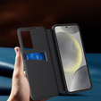 Husă cu clapetă pentru Samsung Galaxy S23 FE, Smart View Wallet, negru