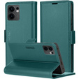 Husă pentru Oppo Reno 13F / Oppo Reno 13FS, ERBORD Glossy Litchi, portofel cu clapetă, verde
