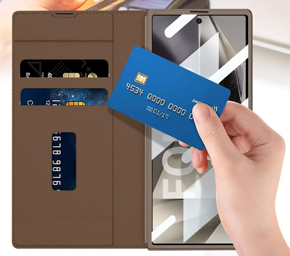 Carcasă portofel cu clapetă maro pentru Samsung Galaxy Z Fold 7 5G