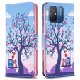 Cu clapetă pentru Xiaomi Redmi 12C, Wallet, tree & owls, albastru