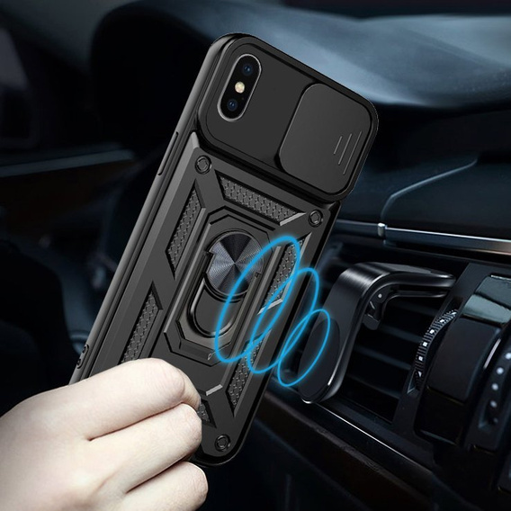 Husă blindată pentru iPhone XS MAX, CamShield Slide, negru