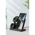 Încărcător wireless inductiv 3 în 1 QI rapid pentru Samsung S25 S24 S23 Galaxy Watch Buds Stație neagră