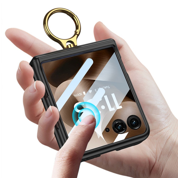 Husă cu suport și balama de protecție pentru Motorola Razr 60 Ultra 5G