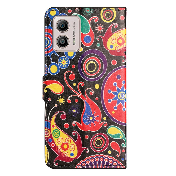 Cu clapetă pentru Motorola Moto G53 5G / G23 / G13, Wallet, colorful jellyfish, negru
