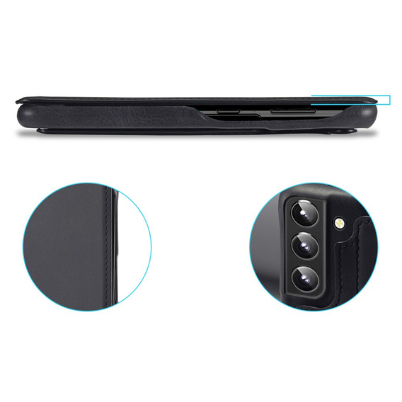 Cu clapetă pentru Samsung Galaxy S22+ Plus 5G, LC.IMEEKE, negru