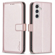 Cu clapetă pentru Samsung Galaxy A55 5G,BINFEN Wallet, roz