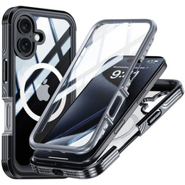 Husă pentru iPhone 16 Plus, Shockproof, cu sticlă, pentru MagSafe, negru