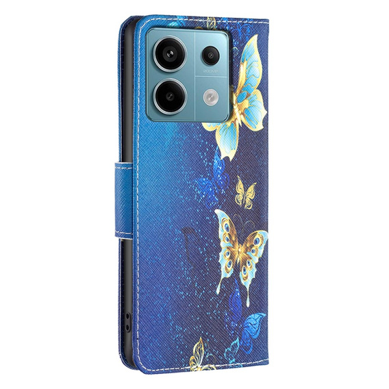 Cu clapetă pentru Xiaomi Redmi Note 13 Pro 5G, Wallet, Butterflies albastru