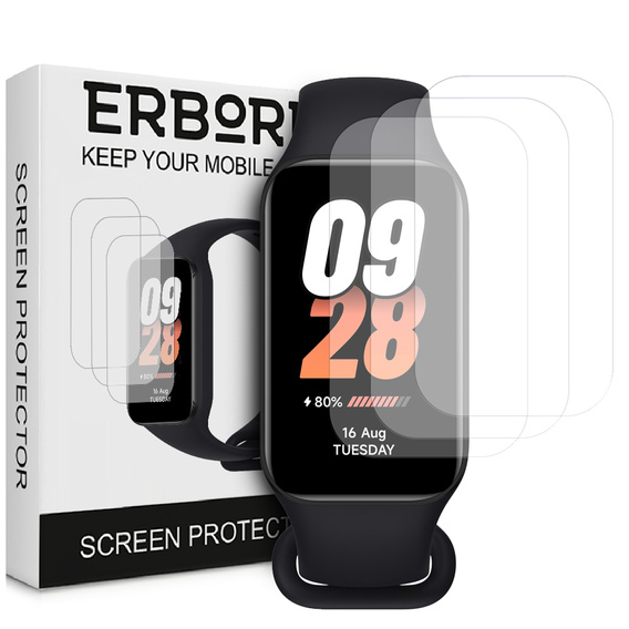 3x ERBORD Hydrogel Foil pentru Xiaomi Smart Mi Band 8 Active