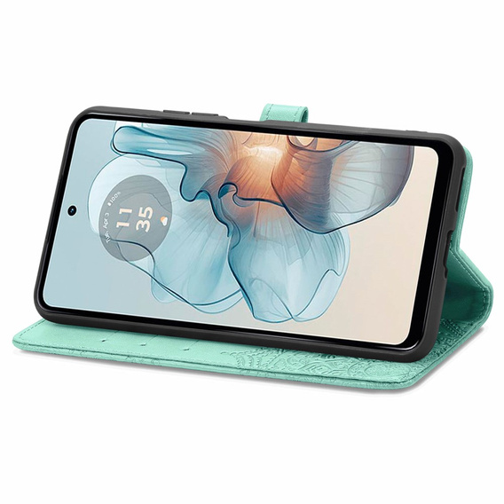 Cu clapetă pentru Motorola Moto G24 / G24 Power / G04, Mandala, verde