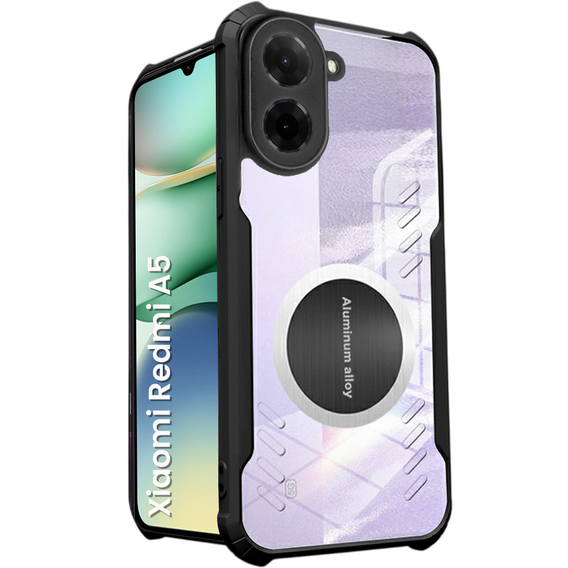 Carcasă pentru Xiaomi Redmi A5, cu placă magnetică, transparent / negru