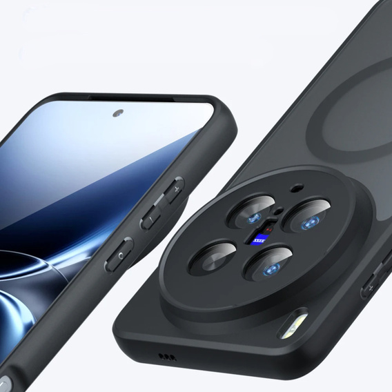 Husă pentru Vivo X200 Pro 5G, pentru MagSafe, ERBORD Matt Case, negru