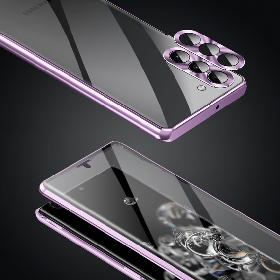 Husa pentru Samsung Galaxy S23 Plus, Magnetic Dual Glass, violet