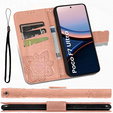 Cu clapetă pentru Xiaomi Poco F7 Ultra, Butterfly, roz rose gold