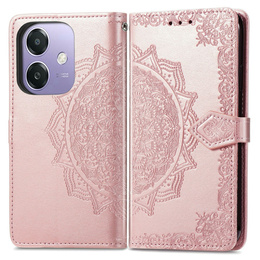 Cu clapetă pentru Oppo A40 / Oppo A40m, Mandala, roz rose gold