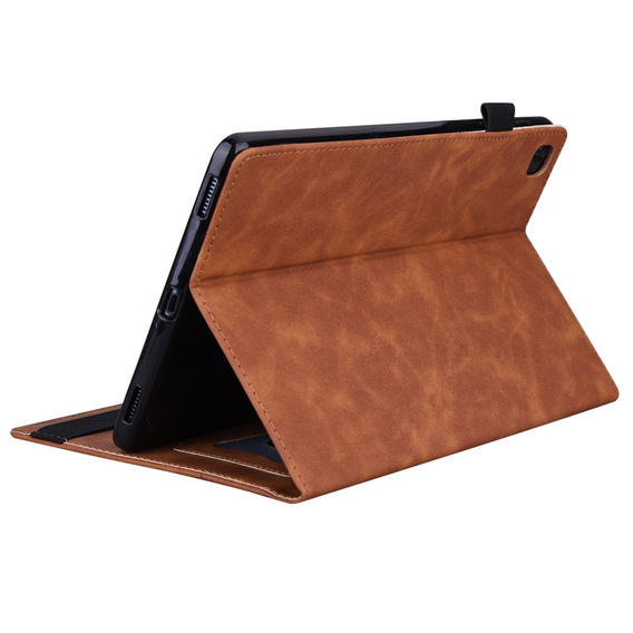 Husă pentru Samsung Galaxy Tab A9+, Classic, cu spațiu pentru stylus, maro