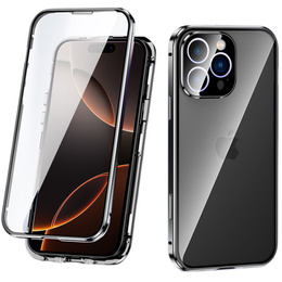 Husa pentru iPhone 16 Pro, Magnetic Dual Glass, negru