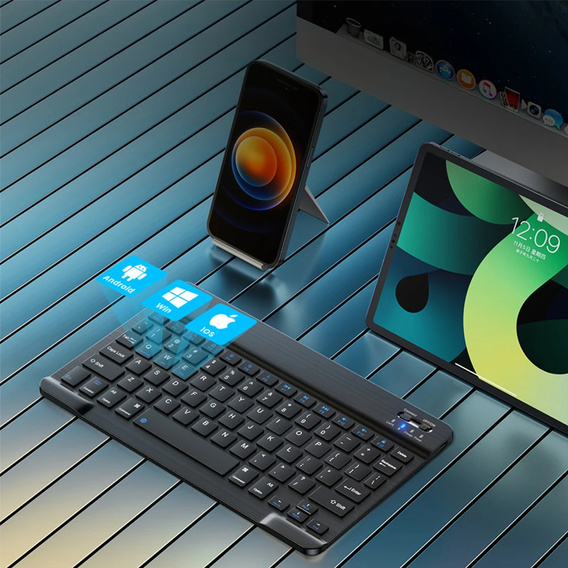 Carcasă + tastatură Apple iPad Pro 11" 5 gen. 2024, Leather Pen Slot TouchPad, negru